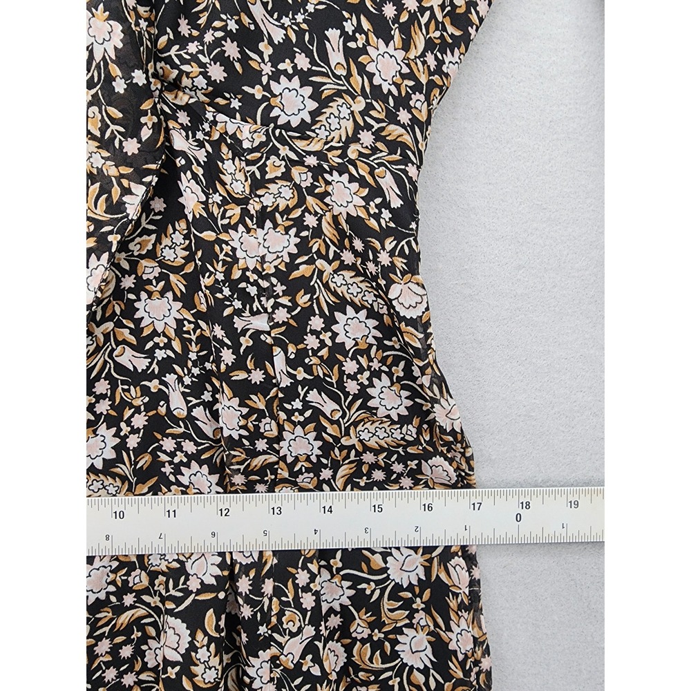 Amuse Society Floral Maxi Dress M Black Bell Sleeve Tie Front Boho AD03JBES NEW - Picture 14 of 15